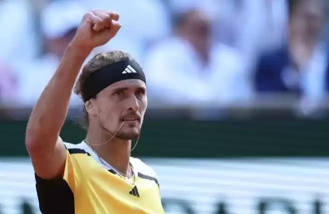 Petenis Jerman Alexander Zverev bereaksi. (Foto: Antara)